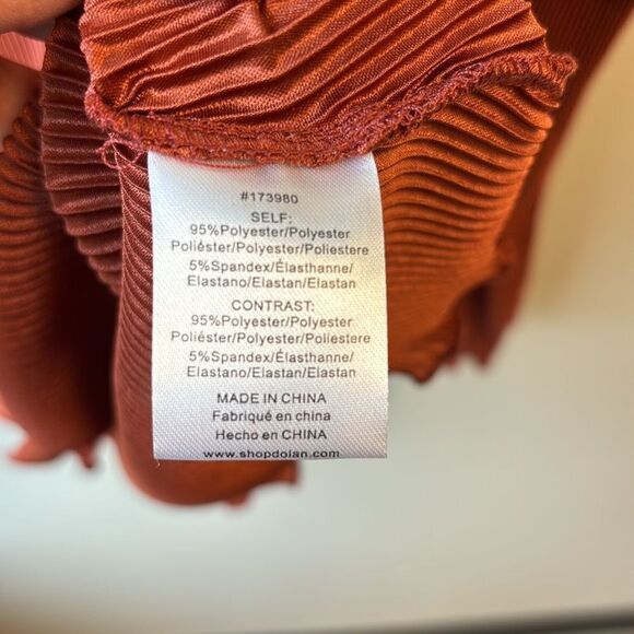 Dolan NWT blouse long sleeve button down orange rust medium - Picture 4 of 5